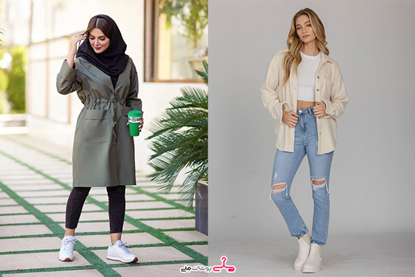 ست شلوار اسکینی با مانتو اسپرت